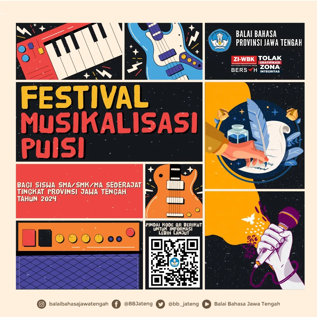 Pendaftaran Peserta Festival Musikalisasi Puisi Tingkat Provinsi Jawa Tengah 2024 telah dibuka